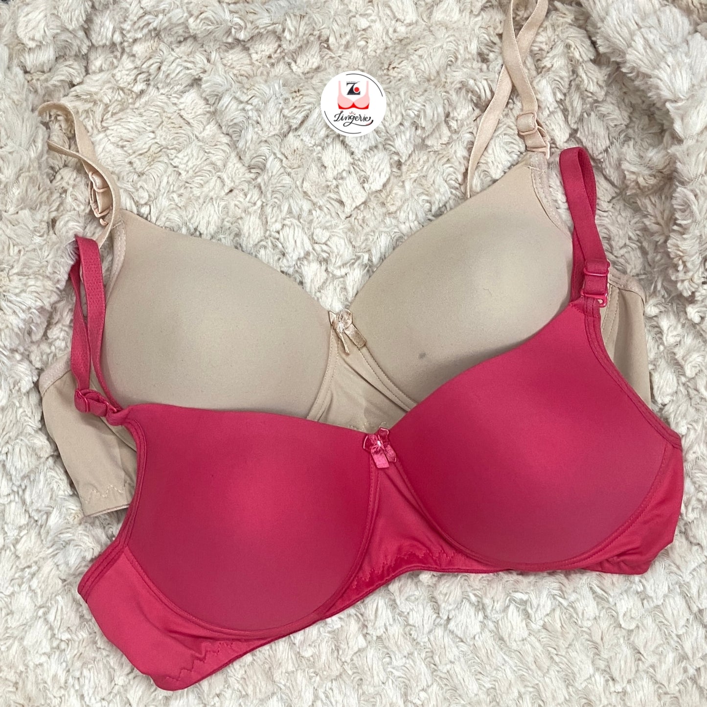 Solid Padded Brassiere pack of 2