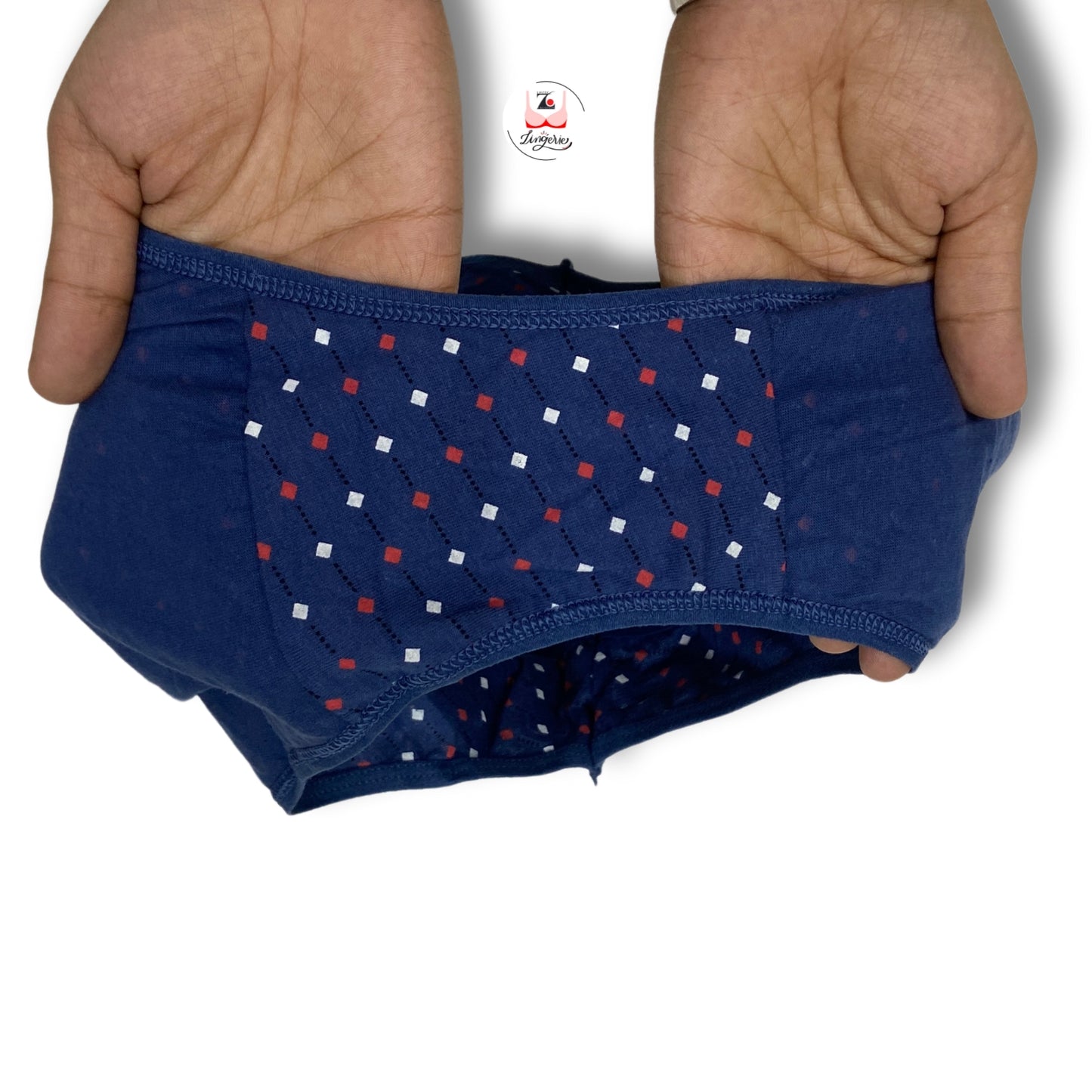 Square Dot Broad Waist Band Cotton Fabric Hipster Briefs - Pack of 3 Printed Colours