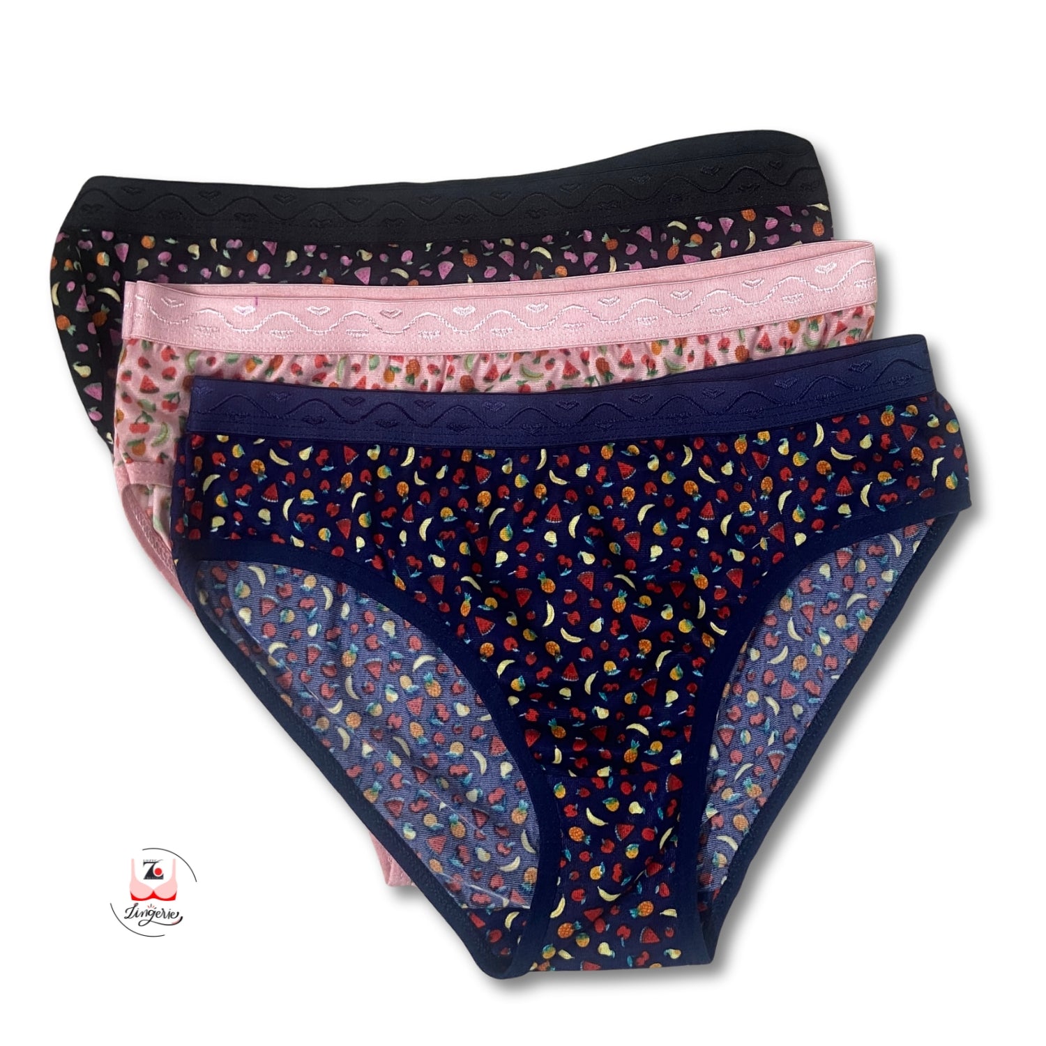 Fruits Printed Cotton Lycra Briefs Pack of 3