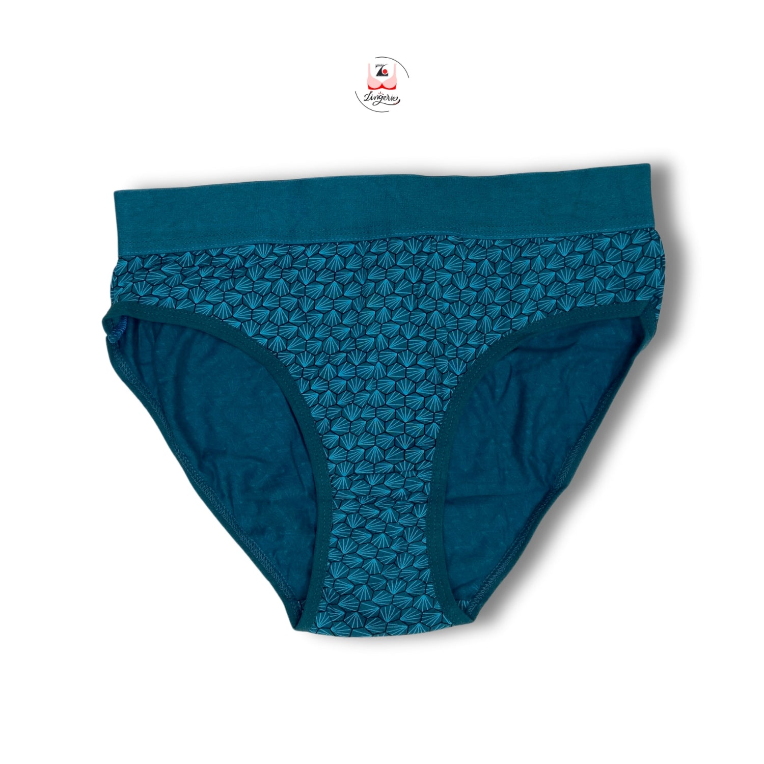 Hexagon Pattern Broad Waist Band Cotton Fabric Hipster Briefs- Pack of 3 Printed Colours