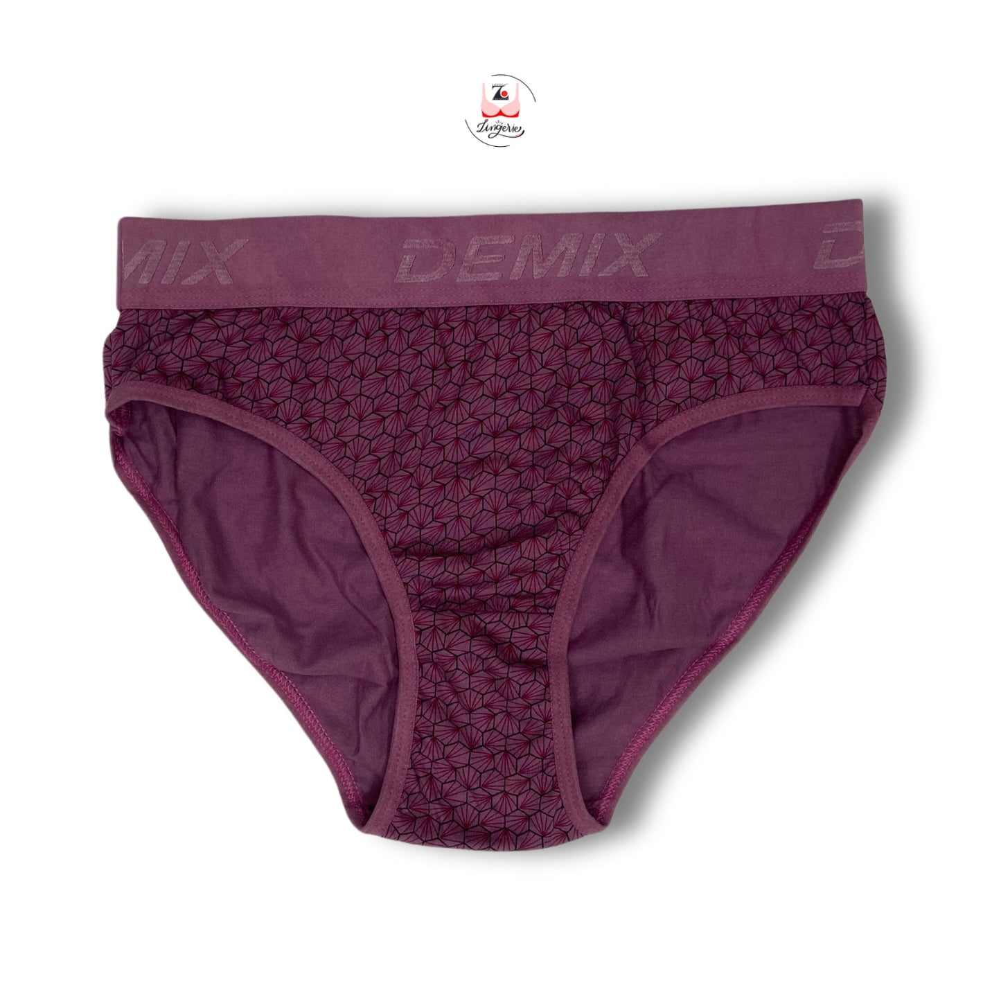 Hexagon Pattern Broad Waist Band Cotton Fabric Hipster Briefs- Pack of 3 Printed Colours