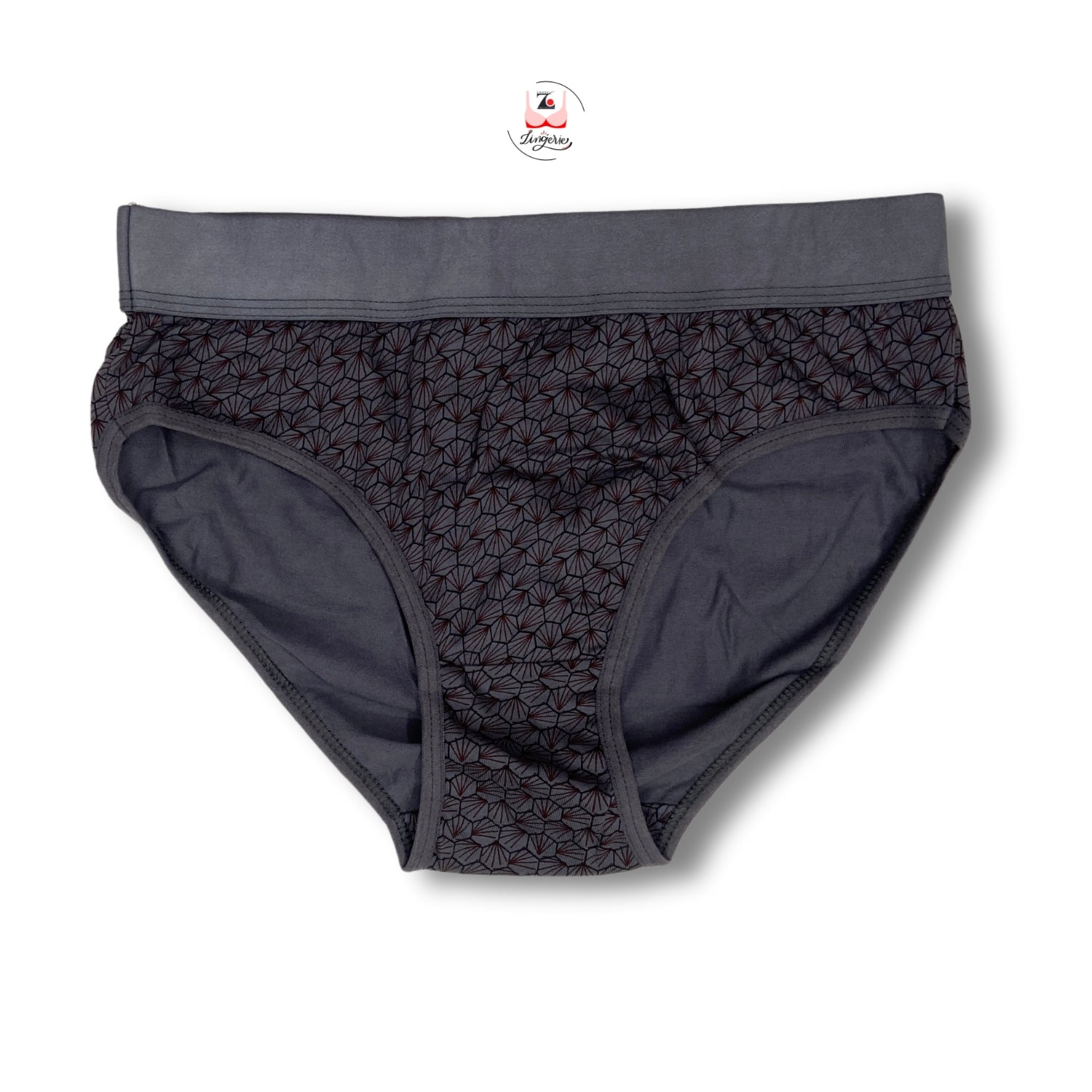 Hexagon Pattern Broad Waist Band Cotton Fabric Hipster Briefs- Pack of 3 Printed Colours