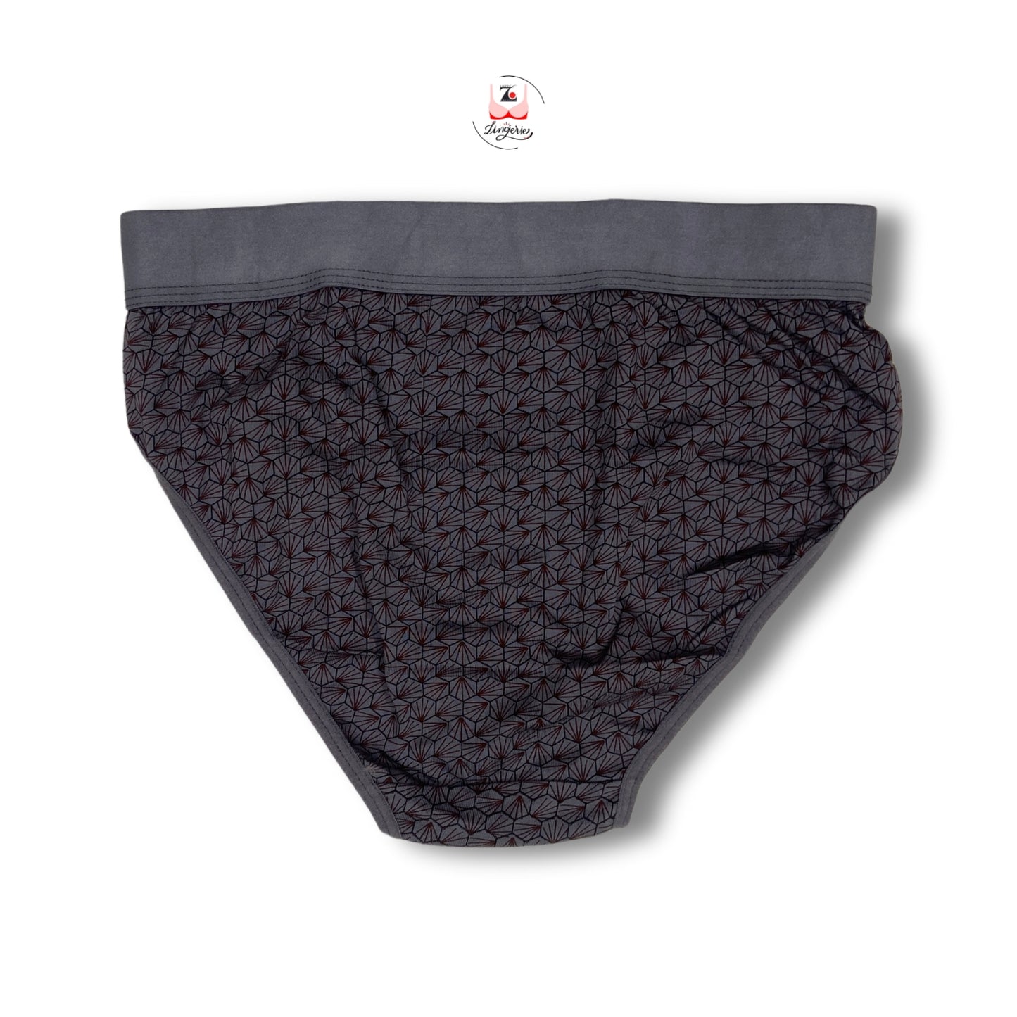 Hexagon Pattern Broad Waist Band Cotton Fabric Hipster Briefs- Pack of 3 Printed Colours