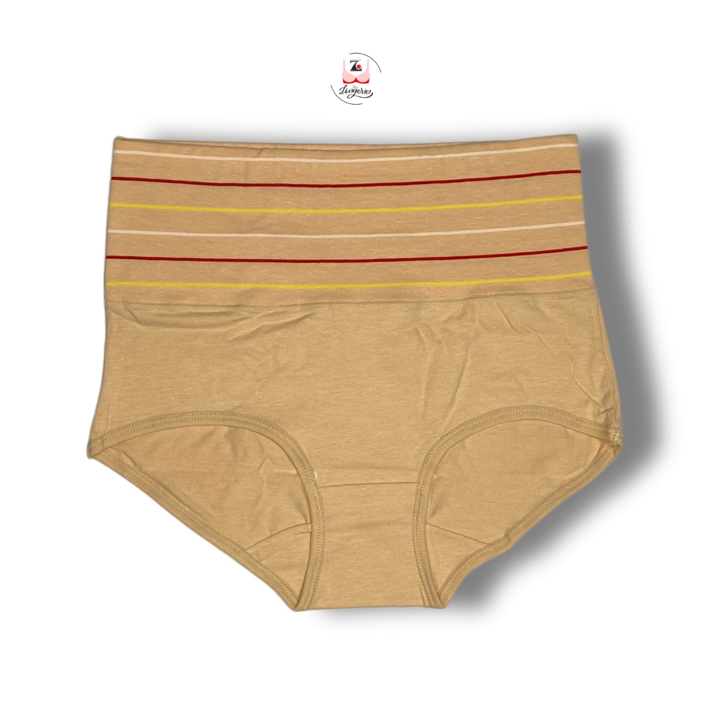 Striped High Waist Hipster Briefs Skin panty | Lozec Creation