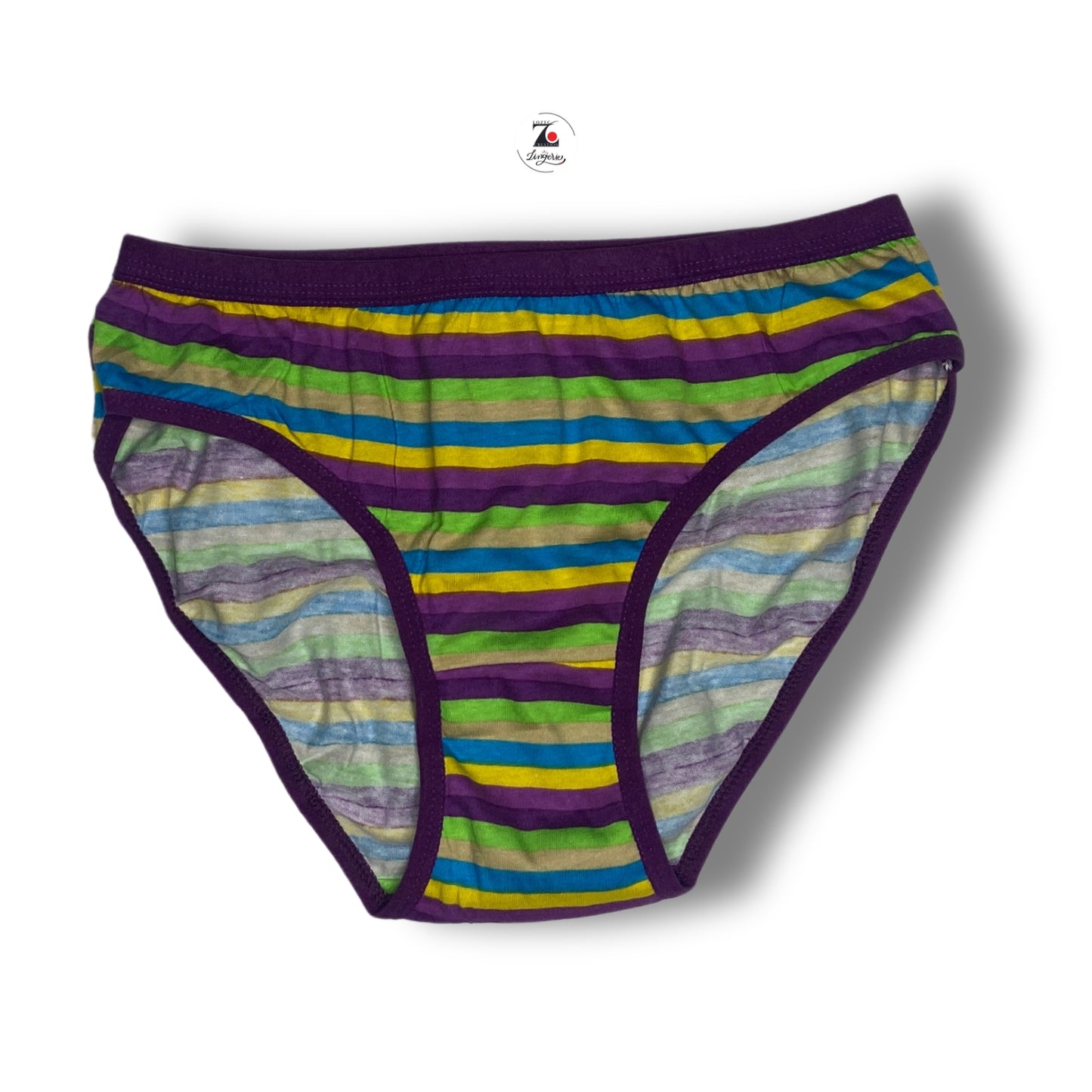Women's Mid-Waist Cotton Panties – Striped Multicolor Design (3-Pack) | LOZEC CREATION