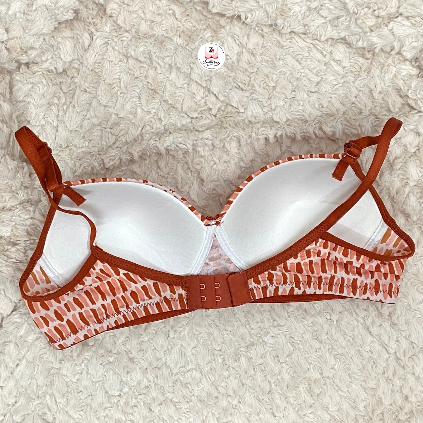 Mustard Brown Printed Light Padded T-Shirt Brassiere