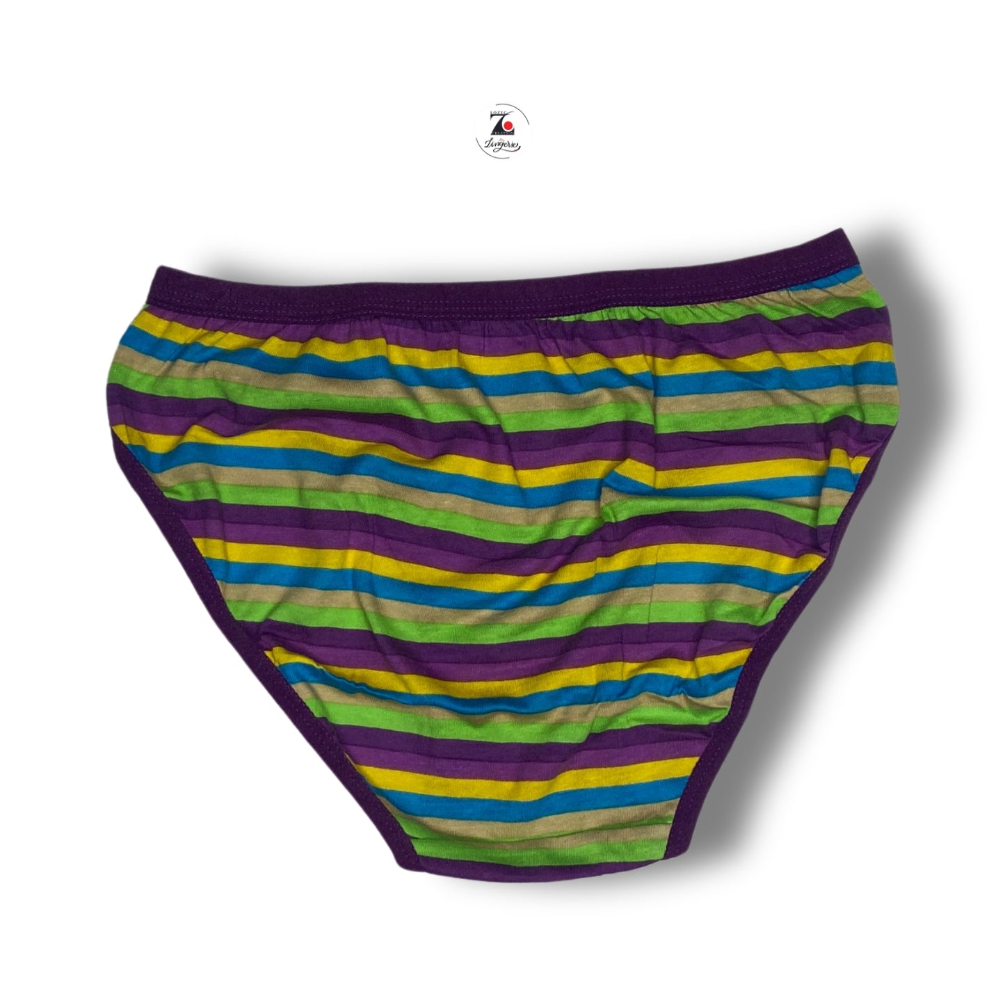 Women's Mid-Waist Cotton Panties – Striped Multicolor Design (3-Pack) | LOZEC CREATION
