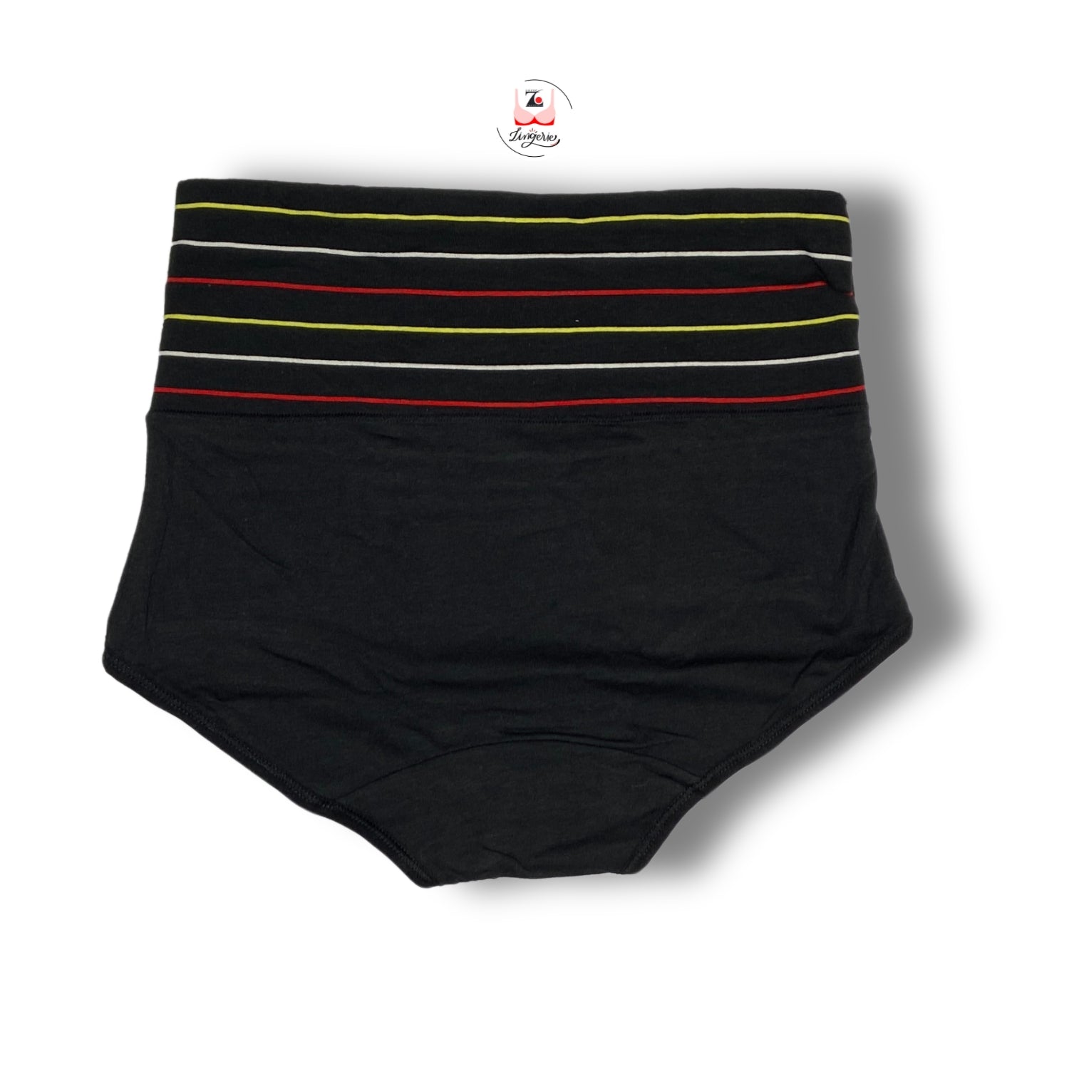 Striped High Waist Hipster Briefs Black Panty | Lozec Creation
