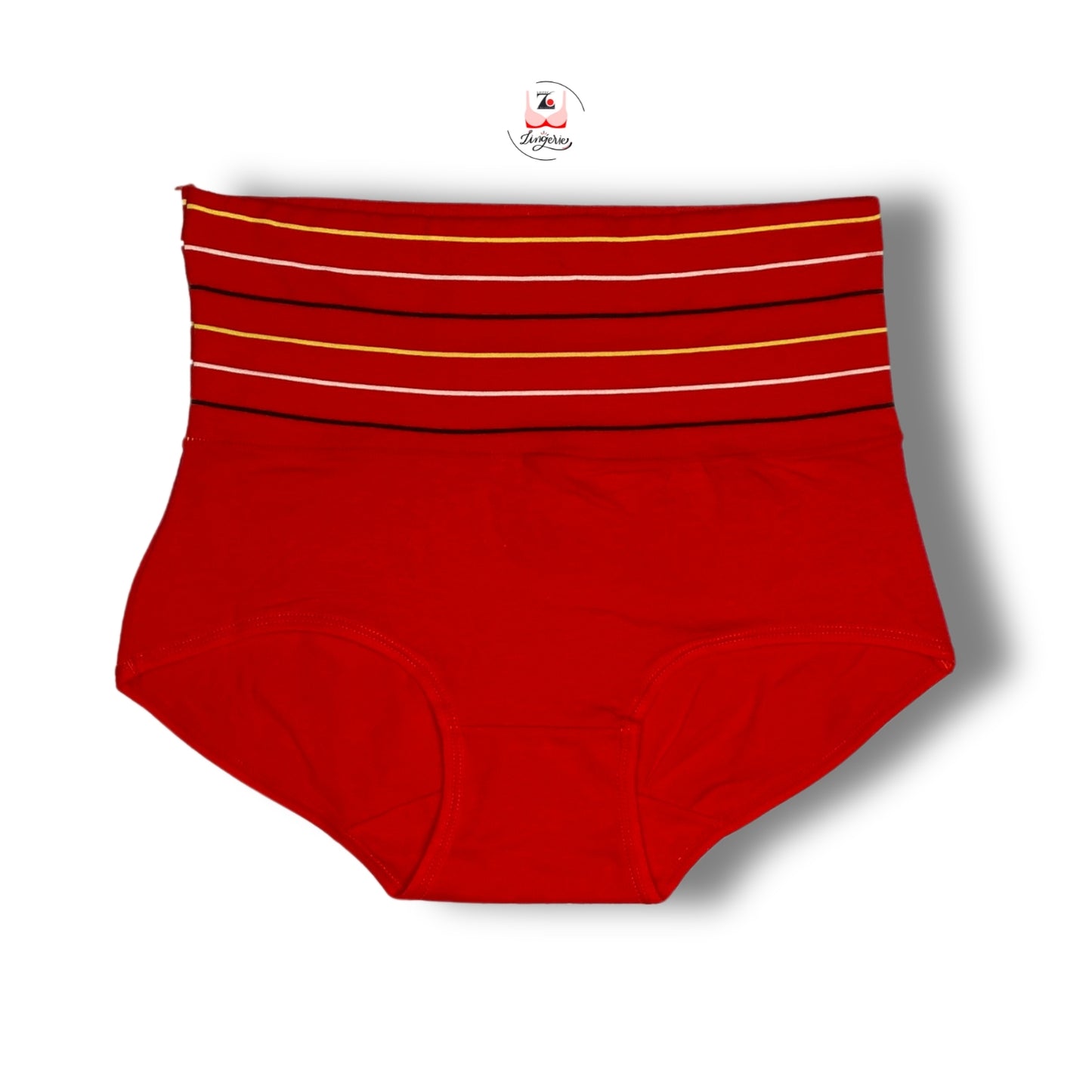 Striped High Waist Hipster Briefs Red panty | Lozec Creation