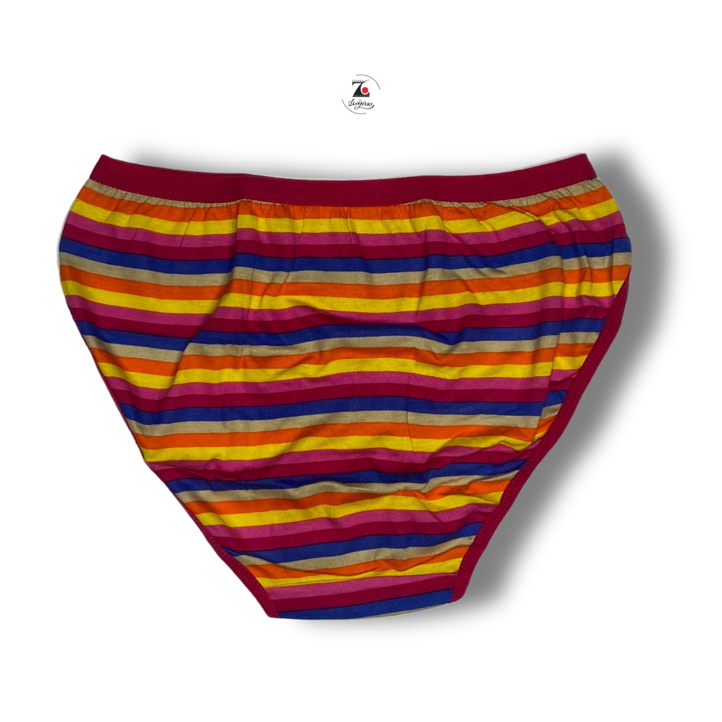 Women's Mid-Waist Cotton Panties – Striped Multicolor Design (3-Pack) | LOZEC CREATION