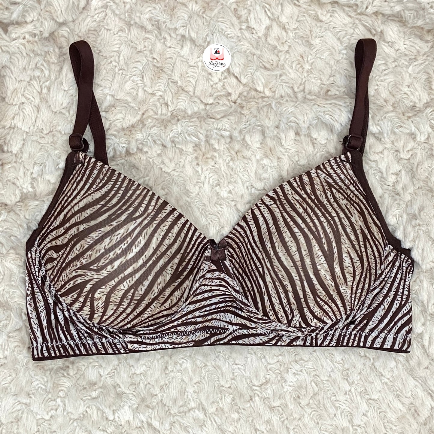 Tiger Printed Light Padded T-Shirt Brassiere