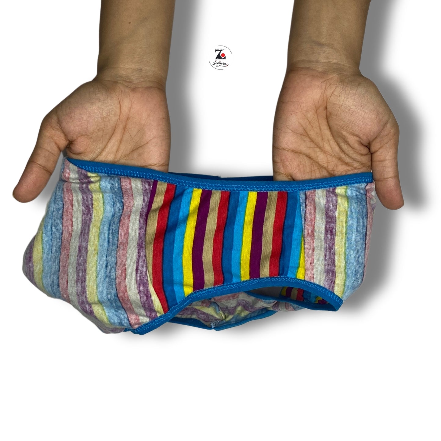 Women's Mid-Waist Cotton Panties – Striped Multicolor Design (3-Pack) | LOZEC CREATION