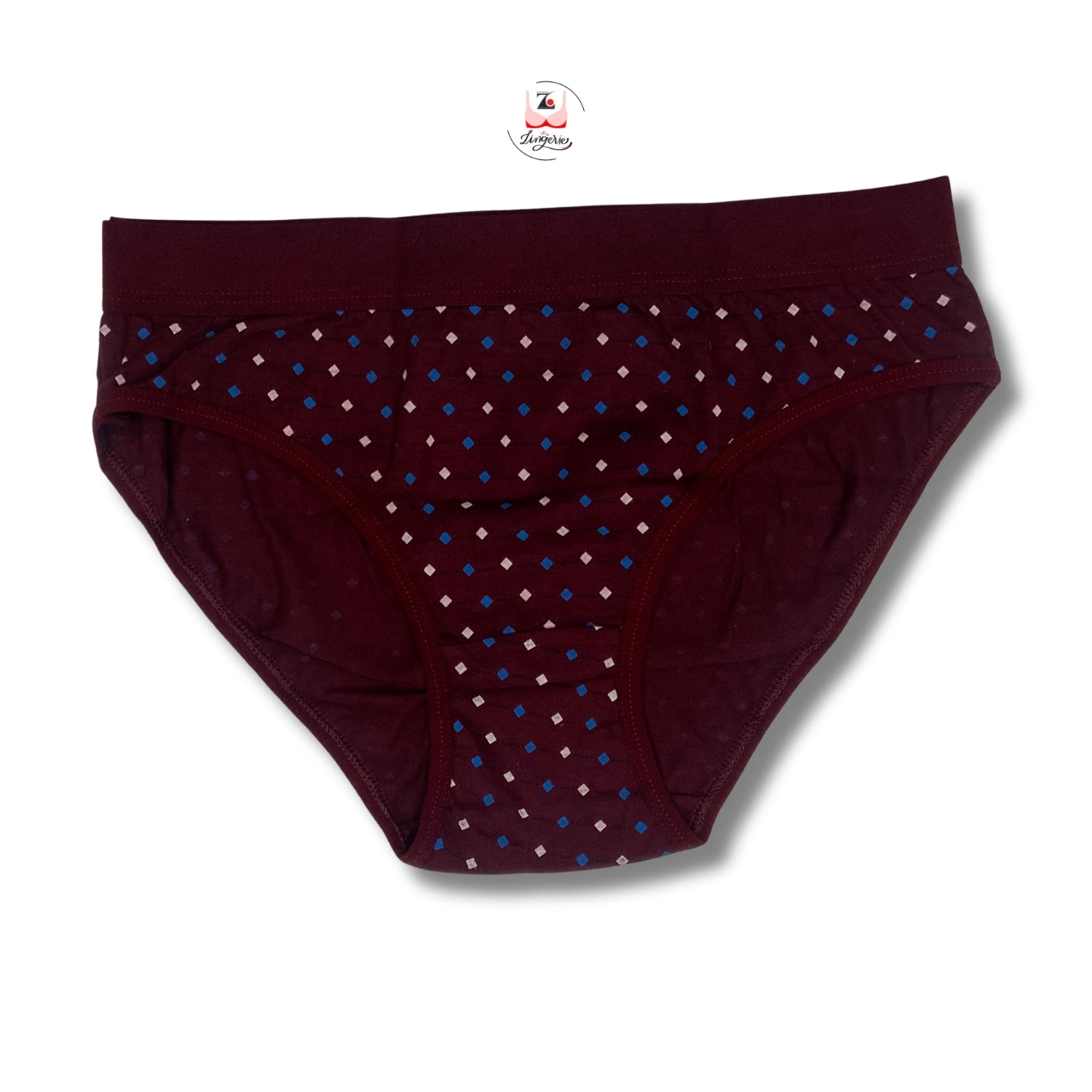 Square Dot Broad Waist Band Cotton Fabric Hipster Briefs - Pack of 3 Printed Colours