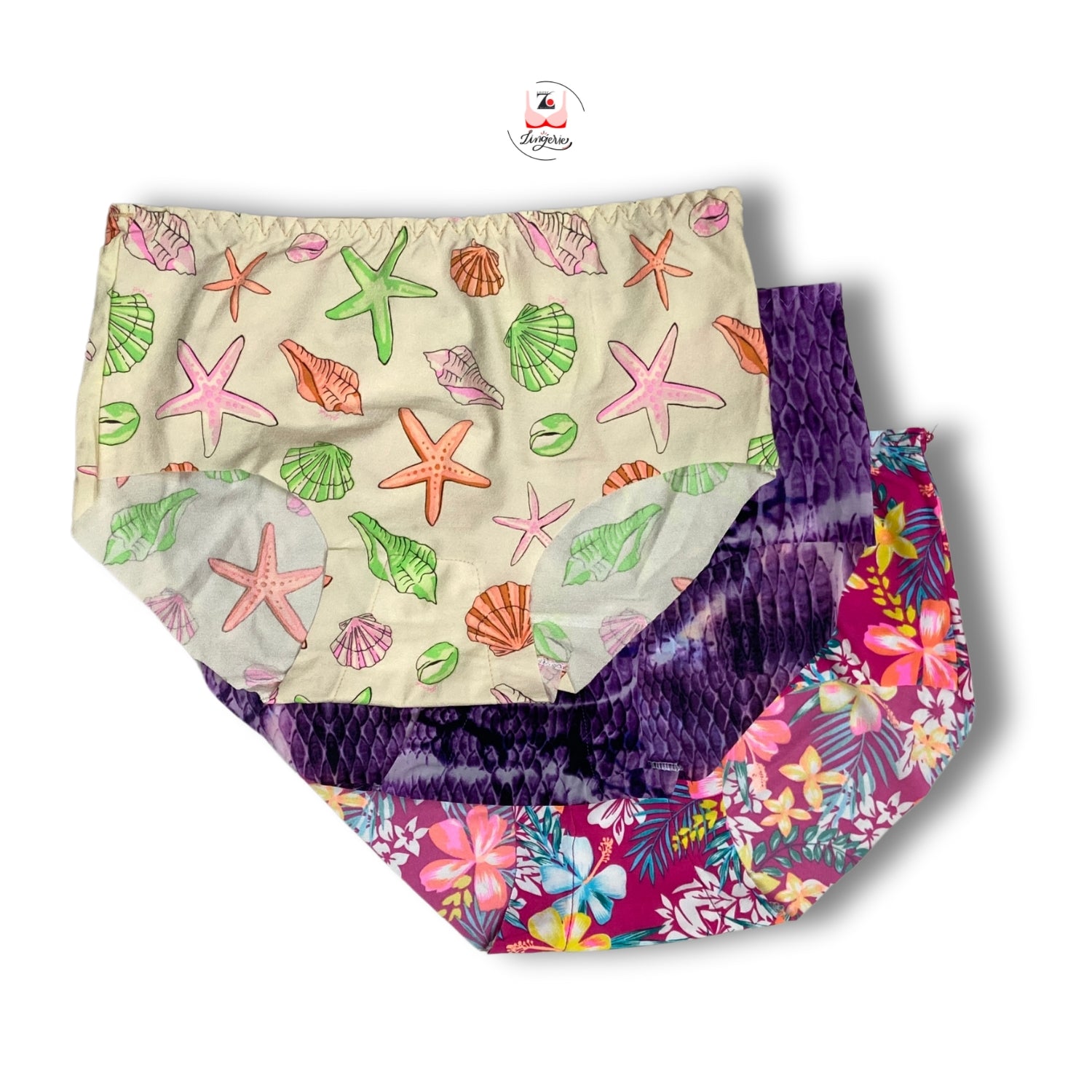 Printed Multicolour Seamless Hipster Ice Silk Stretchable Briefs Free Size