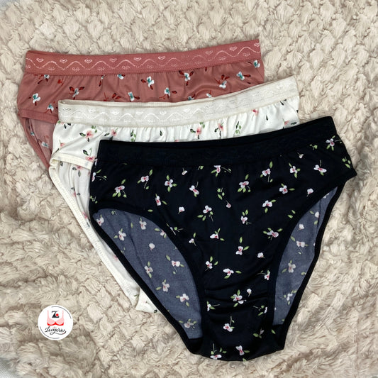 Assorted Basic Printed Cotton Lycra Briefs Pack of 3