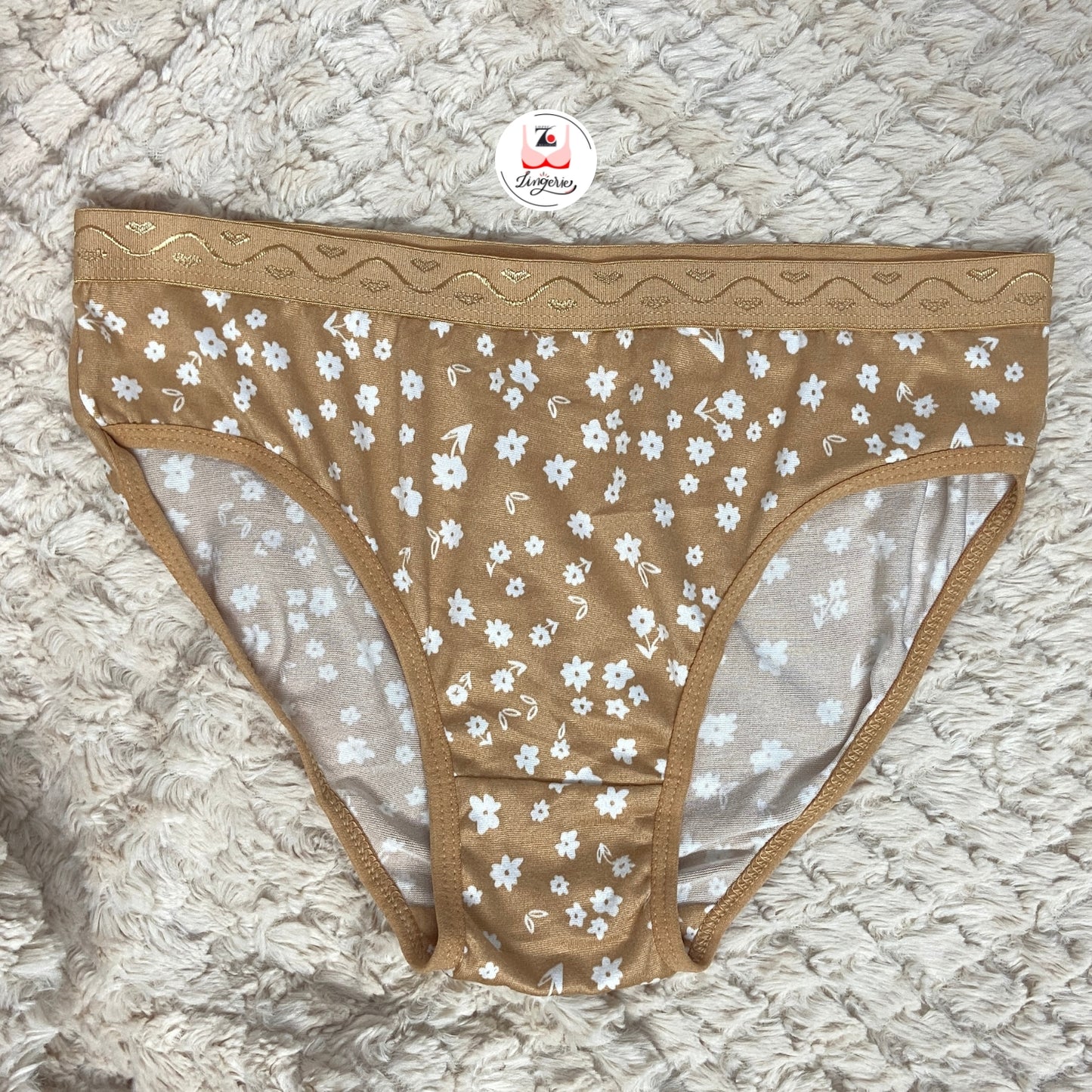 Flower Printed Cotton Lycra Briefs Pack of 3