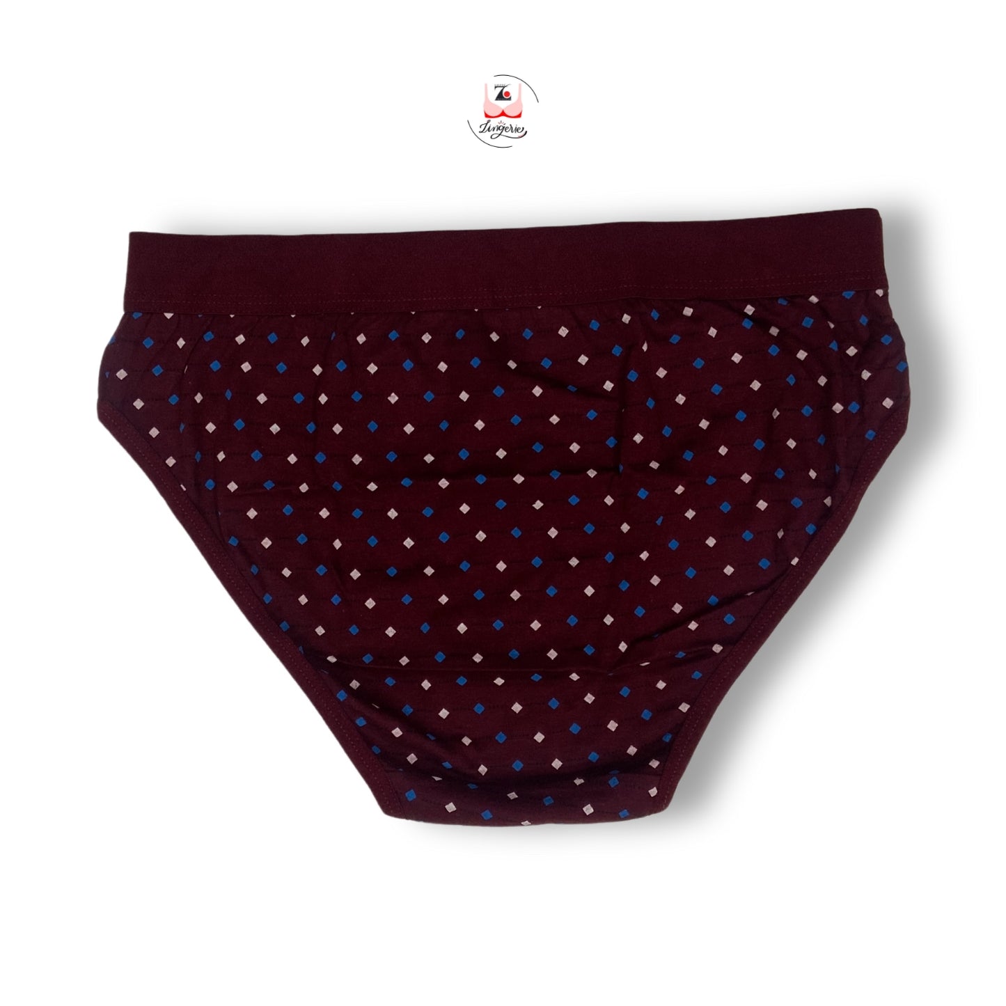 Square Dot Broad Waist Band Cotton Fabric Hipster Briefs - Pack of 3 Printed Colours