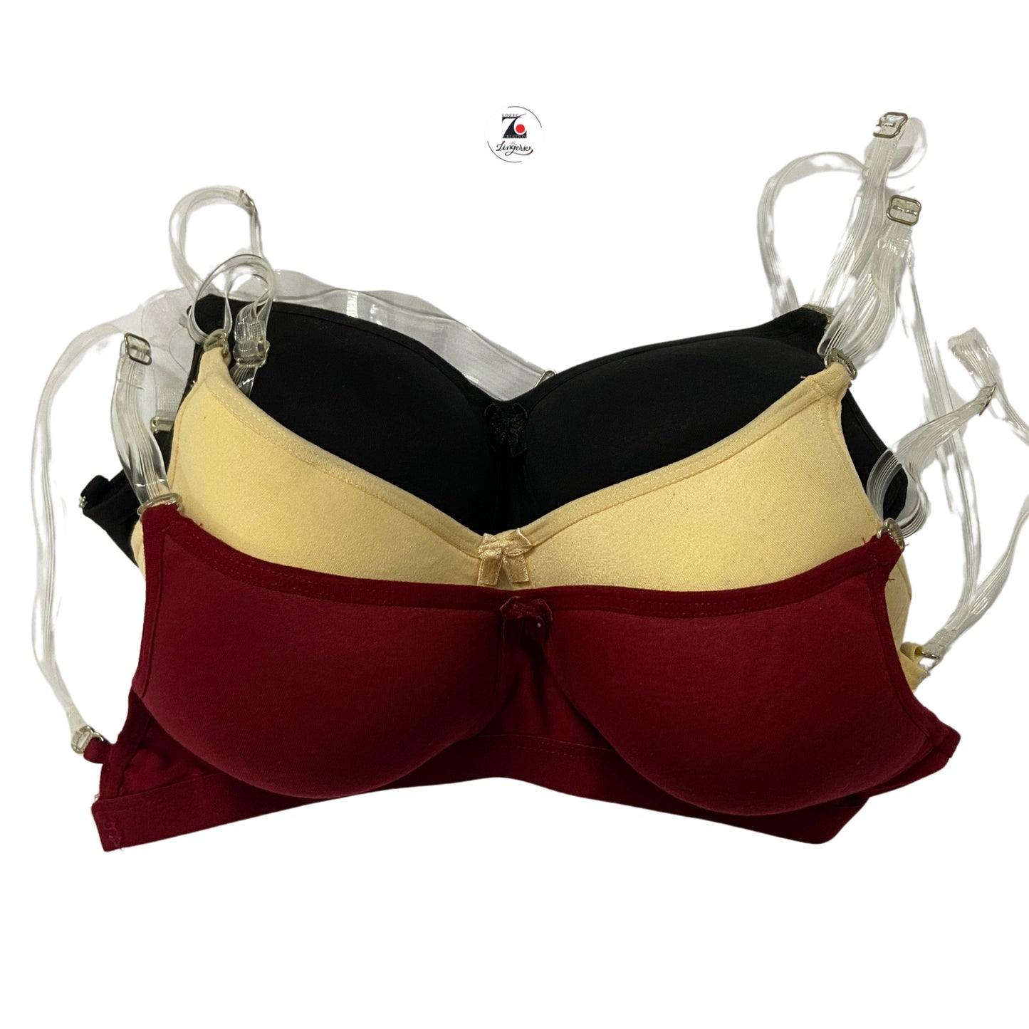 Backless padded bra with transparent straps