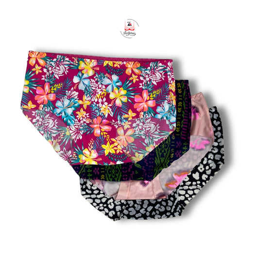Printed Multicolour Seamless Hipster Ice Silk Stretchable Briefs Free Size