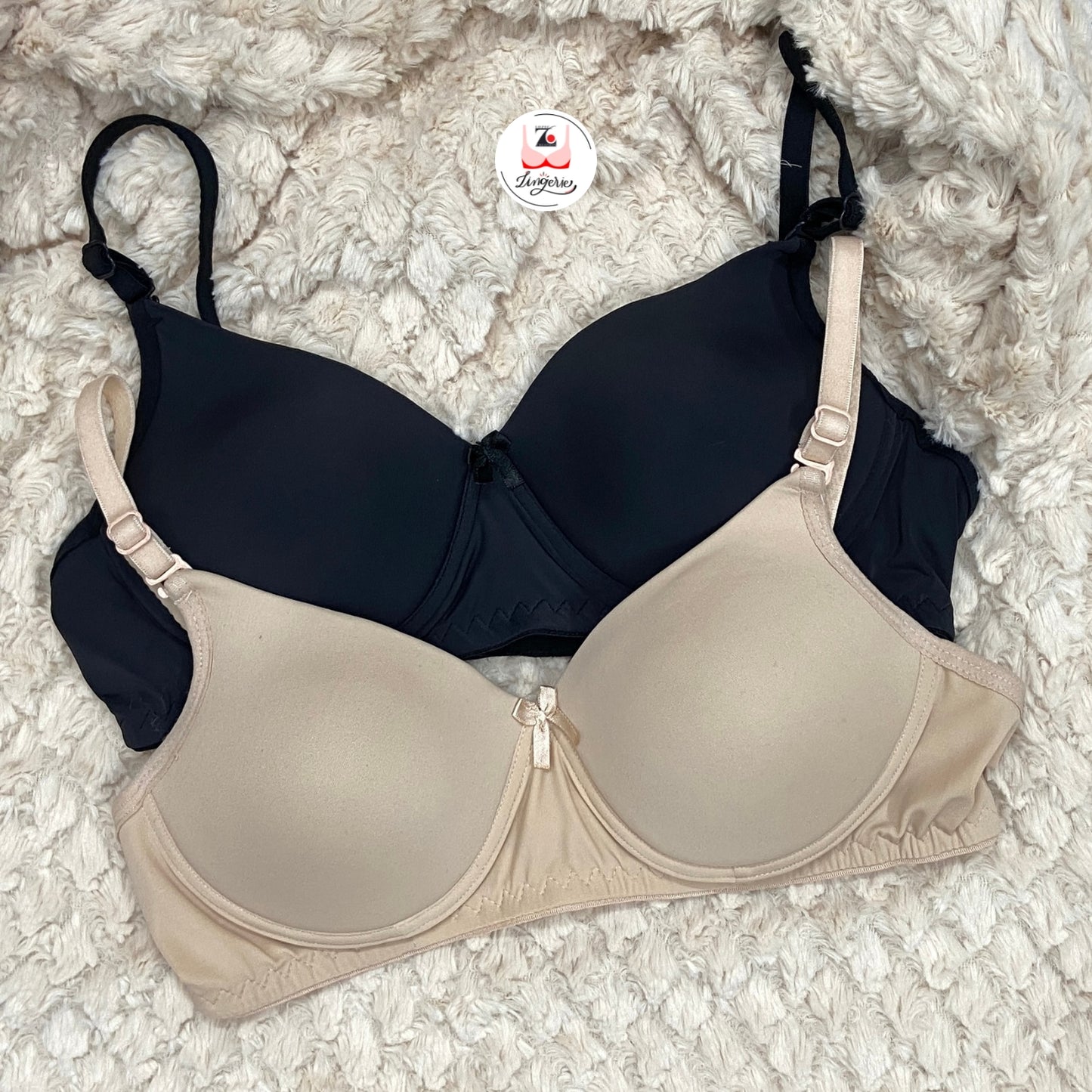 Solid Padded Brassiere pack of 2
