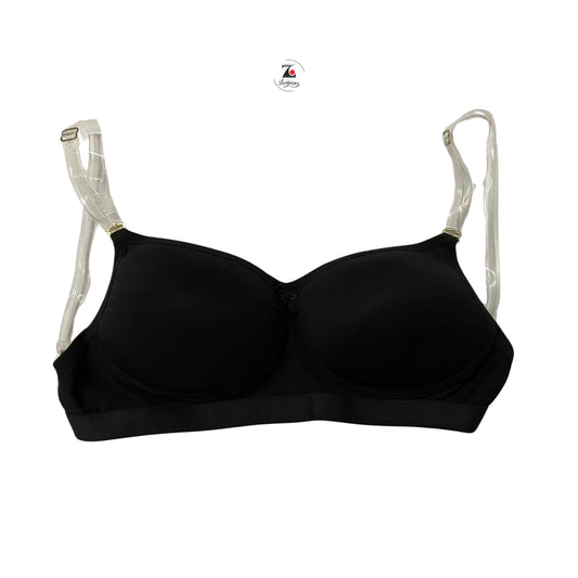 Backless padded bra with transparent straps
