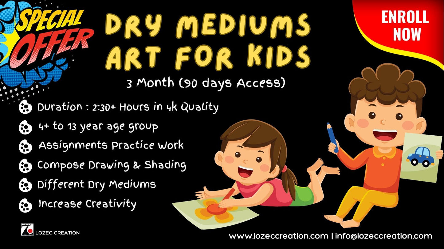 Dry mediums art course for Kids