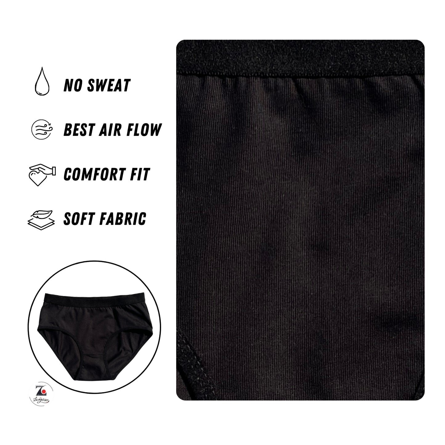 Leak-Proof Cotton Panty for Women – Full Coverage, Breathable & Soft, Secure Fit, Broad Waistband, Triple Stitched for Comfort, Hygiene & All-Day Protection | LOZEC CREATION