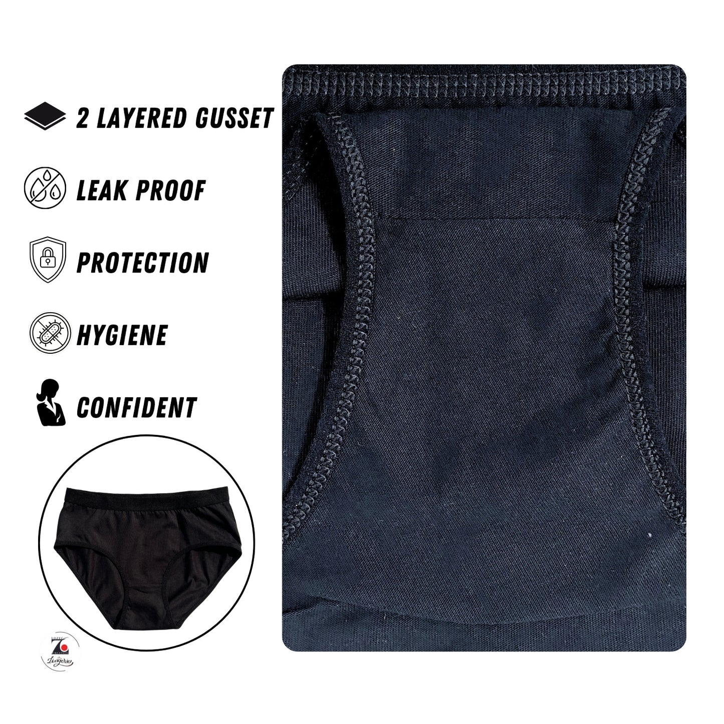Leak-Proof Cotton Panty for Women – Full Coverage, Breathable & Soft, Secure Fit, Broad Waistband, Triple Stitched for Comfort, Hygiene & All-Day Protection | LOZEC CREATION
