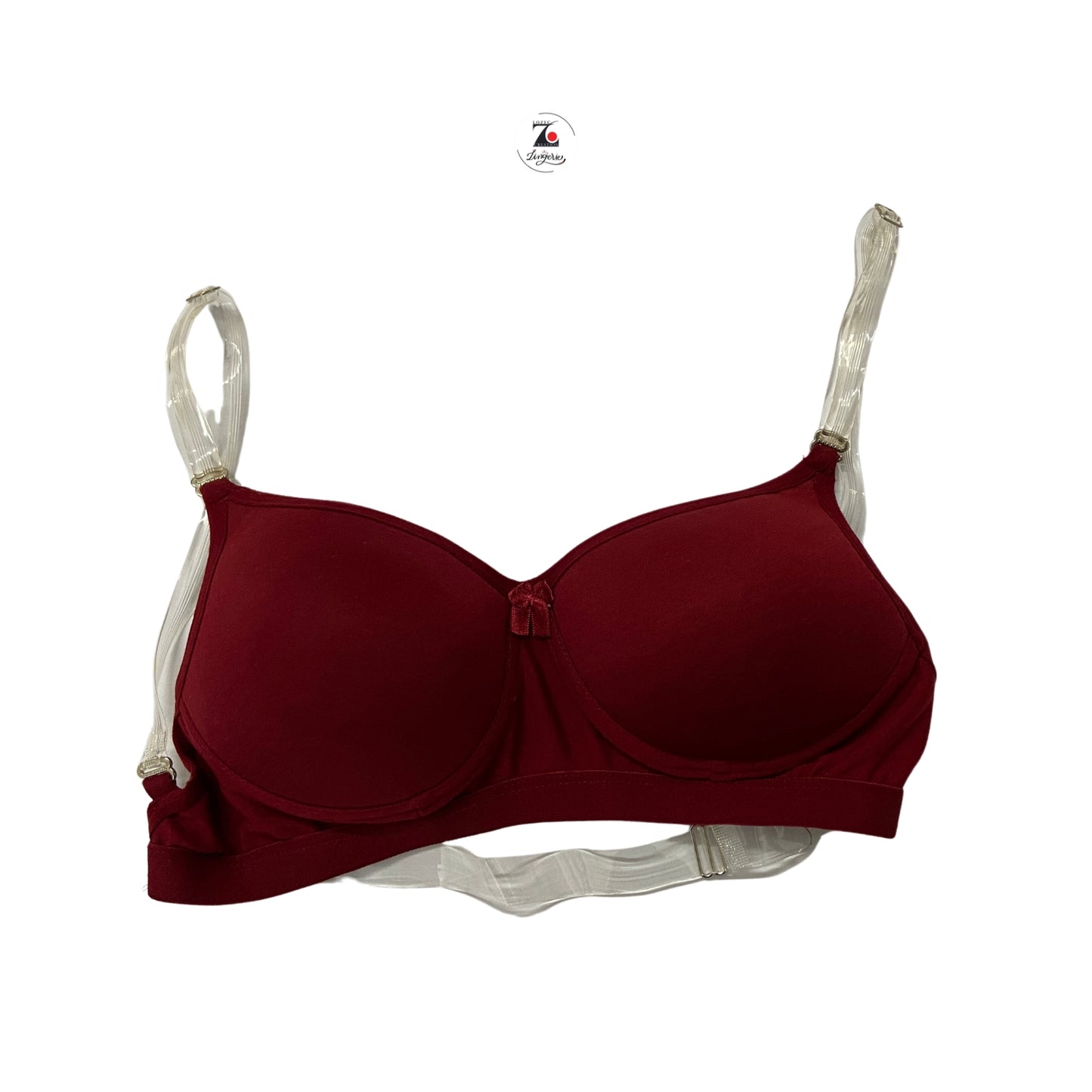 Backless padded bra with transparent straps