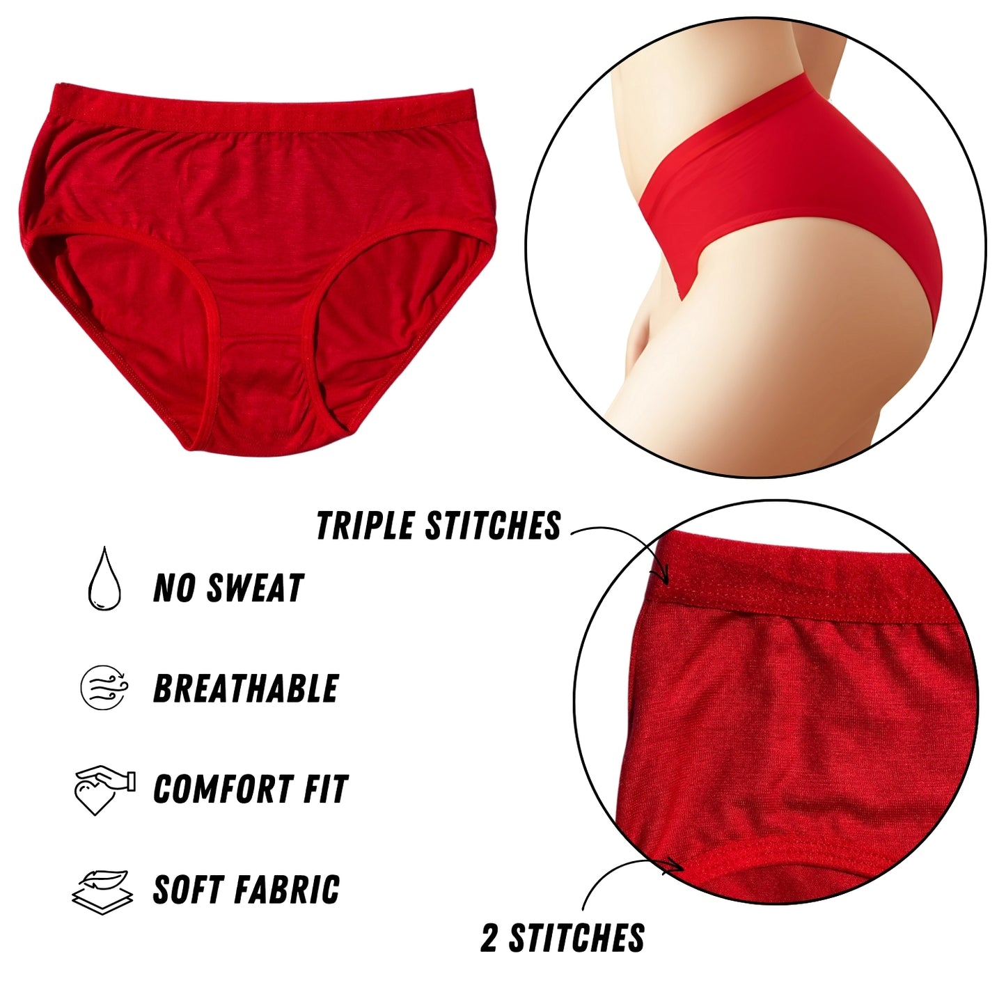 Romantic Red Cotton Bikini – Breathable, Comfortable & Perfect for Wedding Night | LOZEC CREATION