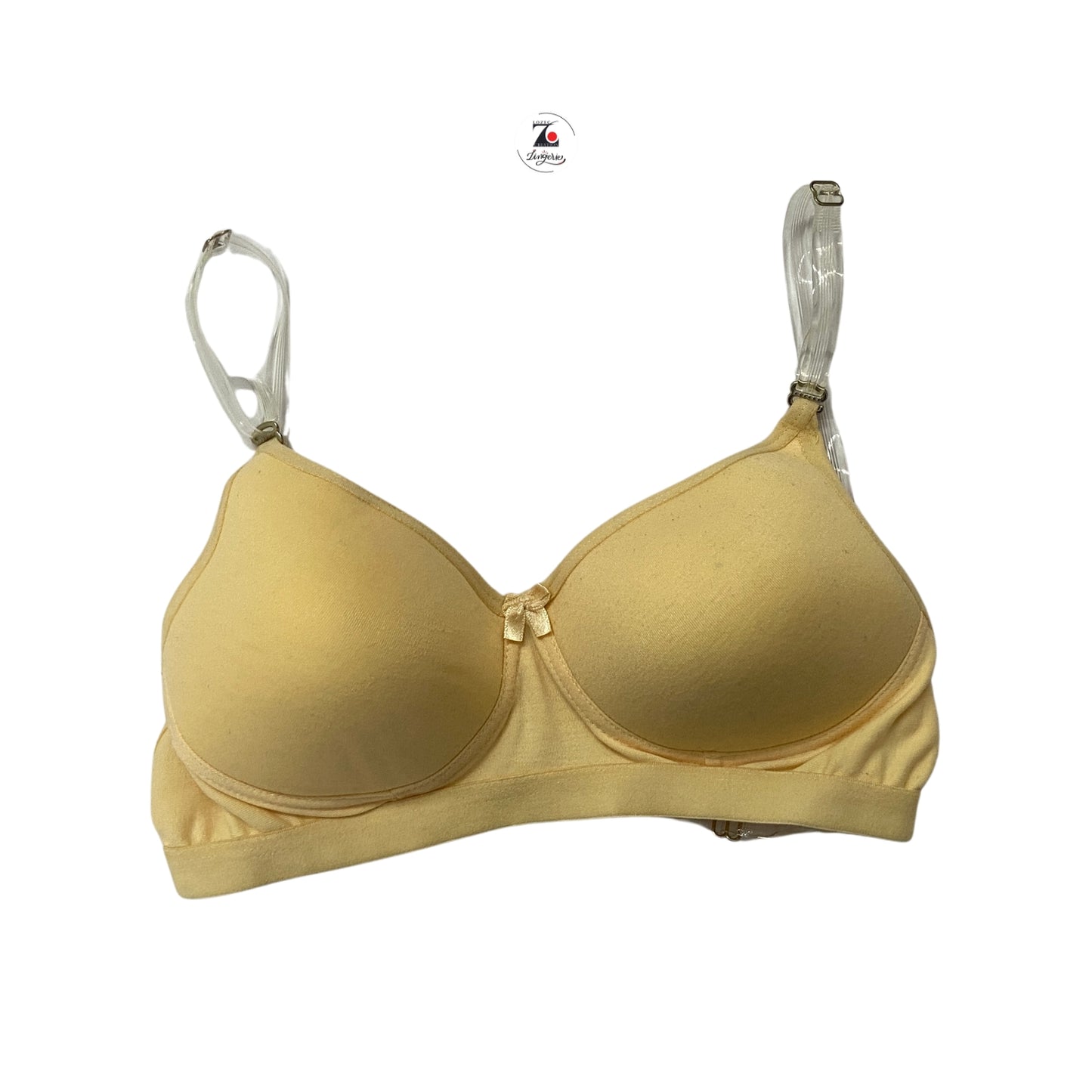 Backless padded bra with transparent straps