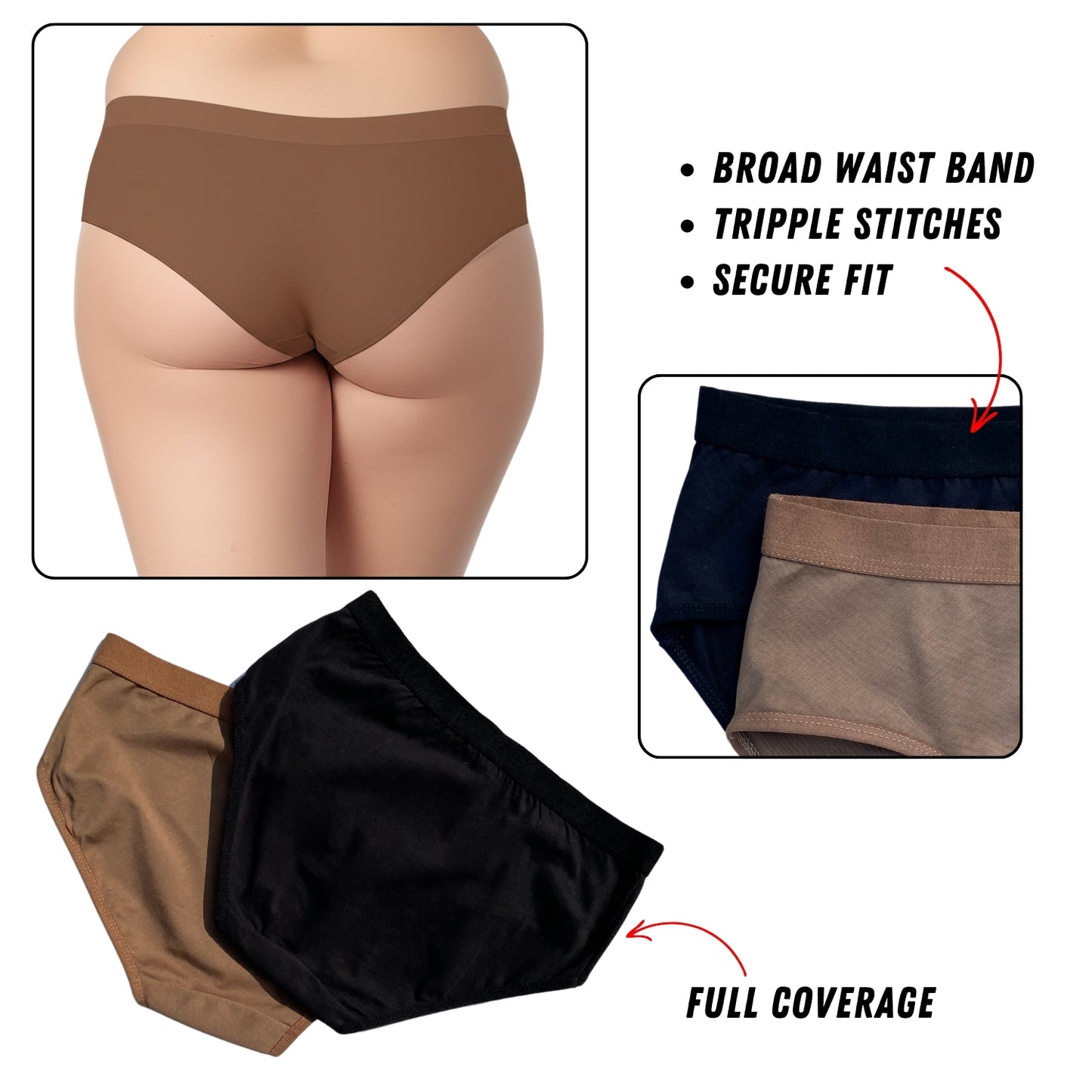Ultra comfort panty with triple  stitching, secure fit and full coverage | LOZEC CREATION