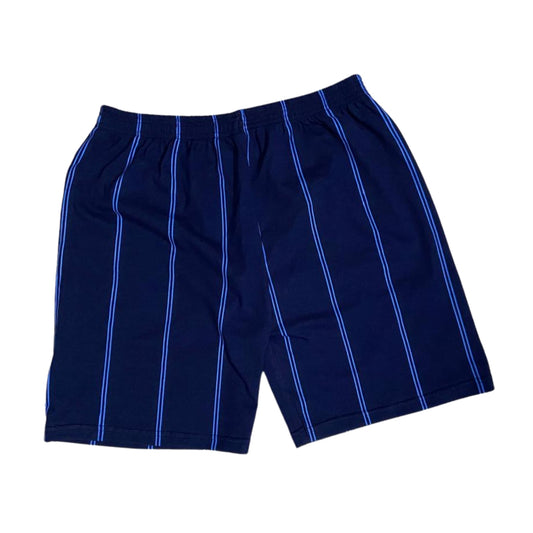 Women's Navy Blue Striped Cotton Boxer Shorts | Relaxed Fit Sleepwear & Loungewear | LOZEC CREATION