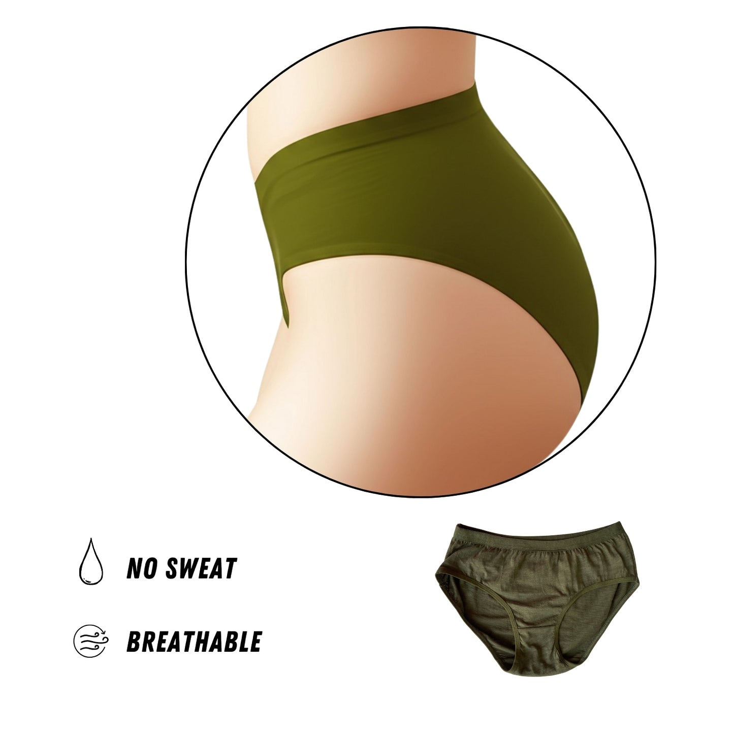 Women's Olive Green Panty with Breathable, Stretchable & Skin-Friendly | LOZEC CREATION