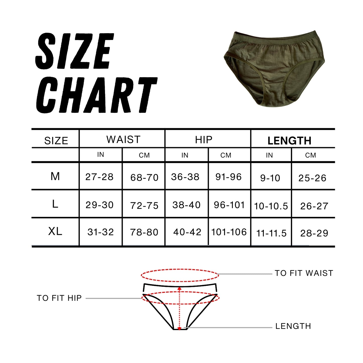 Women's Olive Green Panty with Breathable, Stretchable & Skin-Friendly | LOZEC CREATION