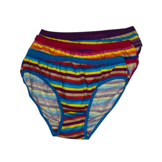 Women's Mid-Waist Cotton Panties – Striped Multicolor Design (3-Pack) | LOZEC CREATION