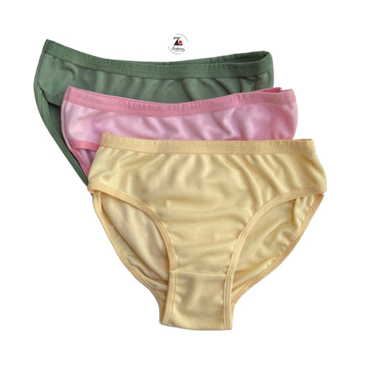 Women's Soft Cotton Panty – Pastel Colours (Pink, Green, Beige) | 3-Pack by LOZEC CREATION