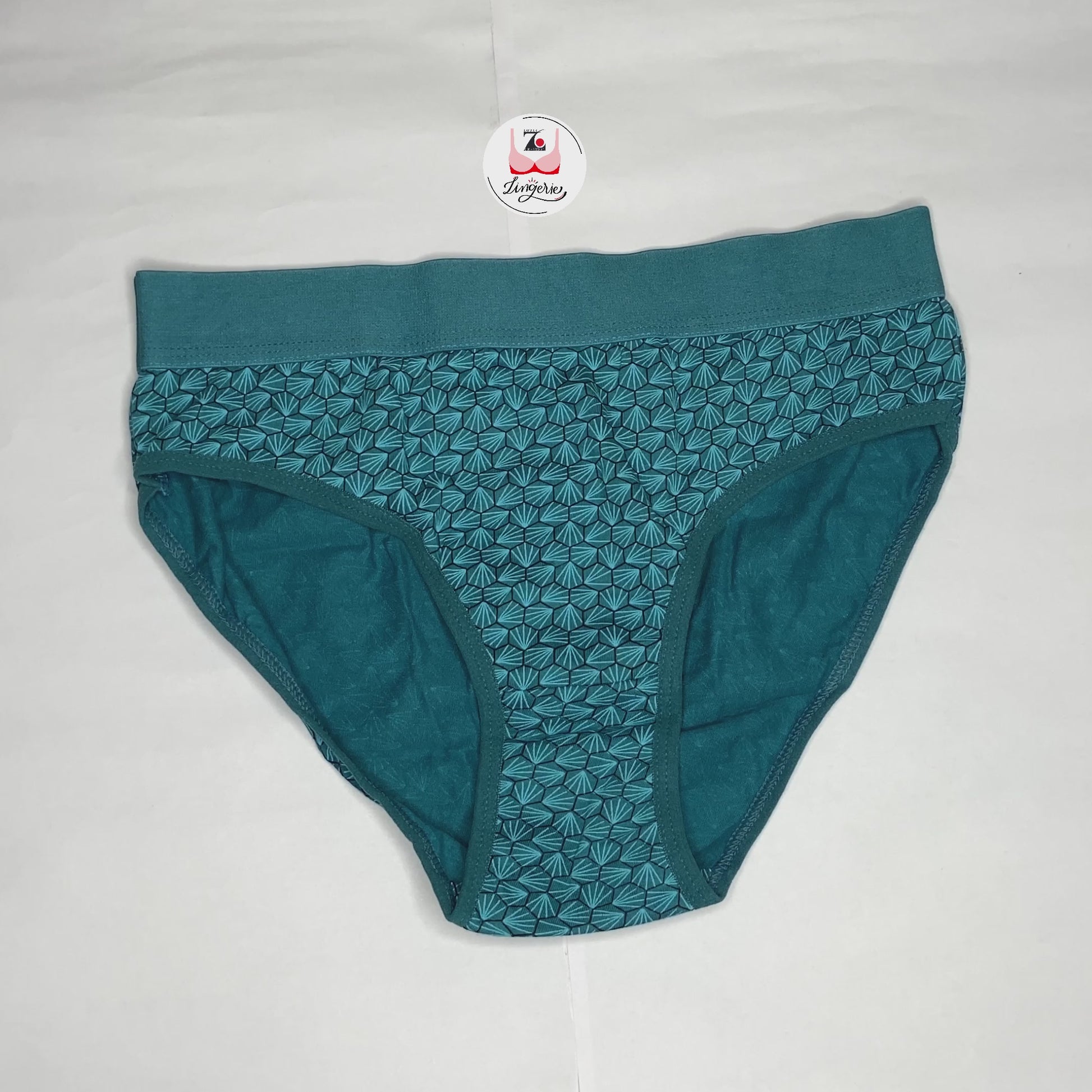 Hexagon Pattern Broad Waist Band Cotton Fabric Hipster Briefs- Pack of 3 Printed Colours