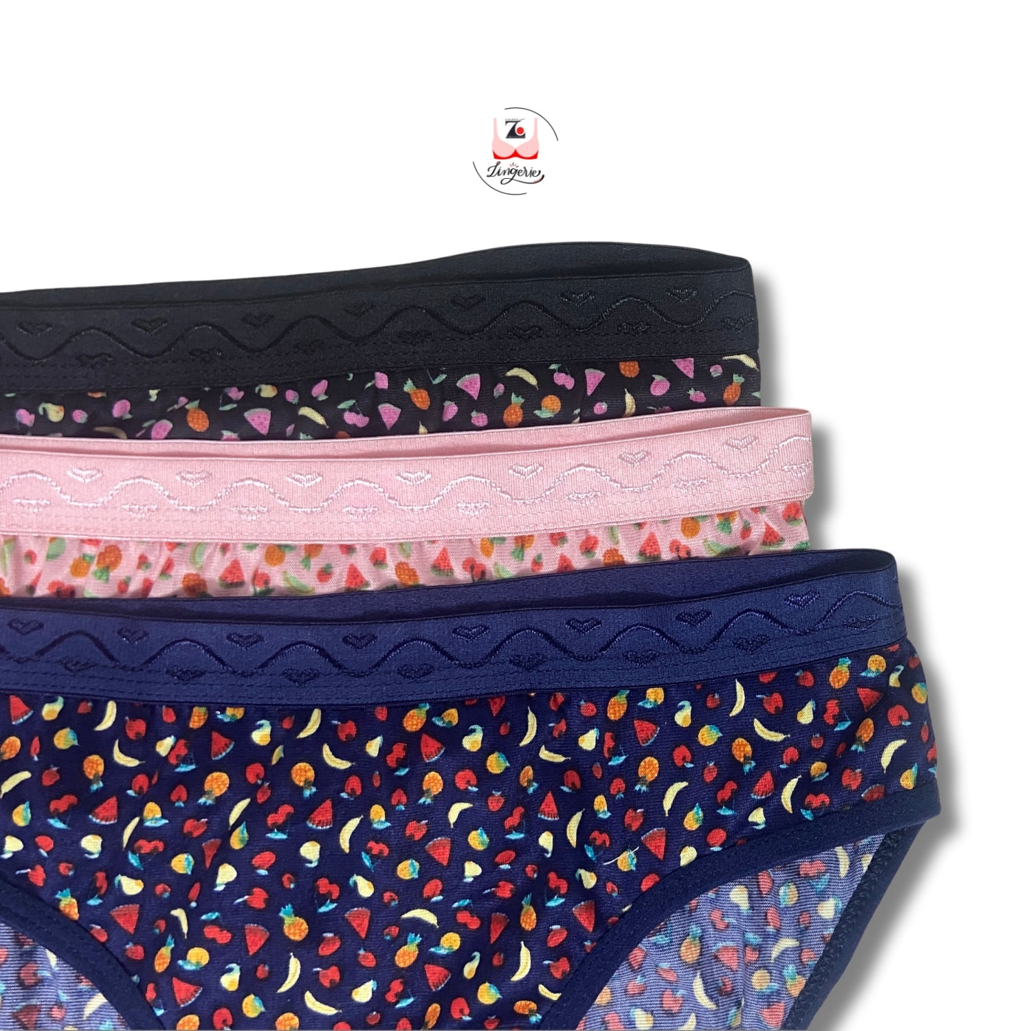 Fruits Printed Cotton Lycra Briefs Pack of 3