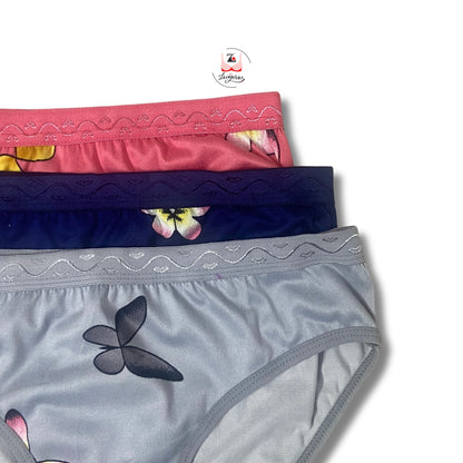 Butterfly Printed Cotton Lycra Briefs Pack of 3
