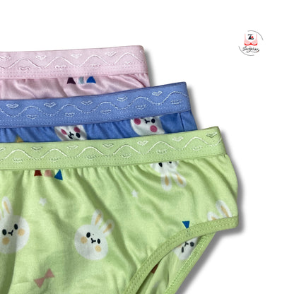 Bunny Printed Cotton Lycra Briefs Pack of 3