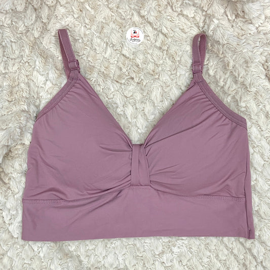 Mauve Solid Sports Brassiere Top Style Free Size