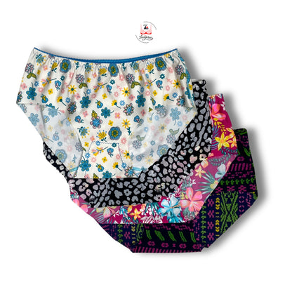 Printed Multicolour Seamless Hipster Ice Silk Stretchable Briefs Free Size