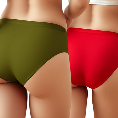 LOZEC CREATION® - Women’s Cotton Mid-Rise Panties – Soft & Breathable Daily Wear Briefs (Pack of 2)