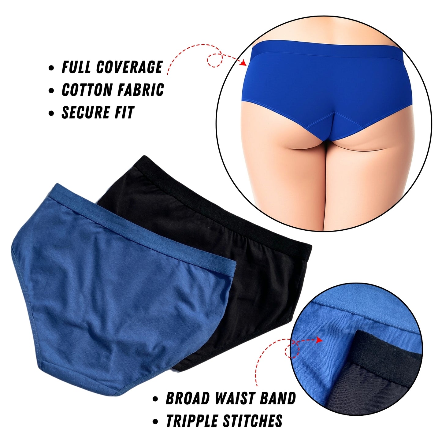 Comfort Panties for Women with Premium Quality Fabric and Leak Proof Gusset | LOZEC CREATION