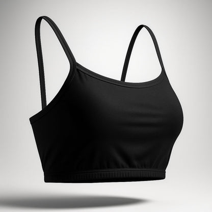 Lozec Creation free-size cotton bralette in black and white for women, fits XS to L, seamless and wire-free comfort top.