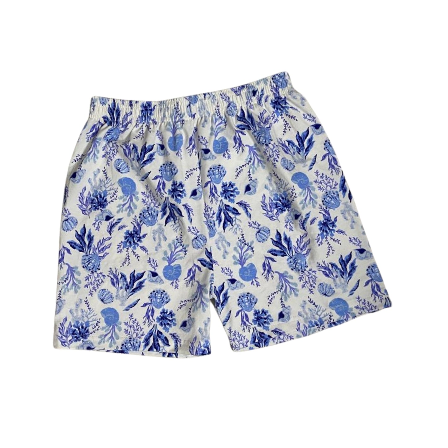 Women's Cotton Boxer Shorts with Blue Floral Print – Soft, Breathable & Stylish Loungewear | LOZEC CREATION