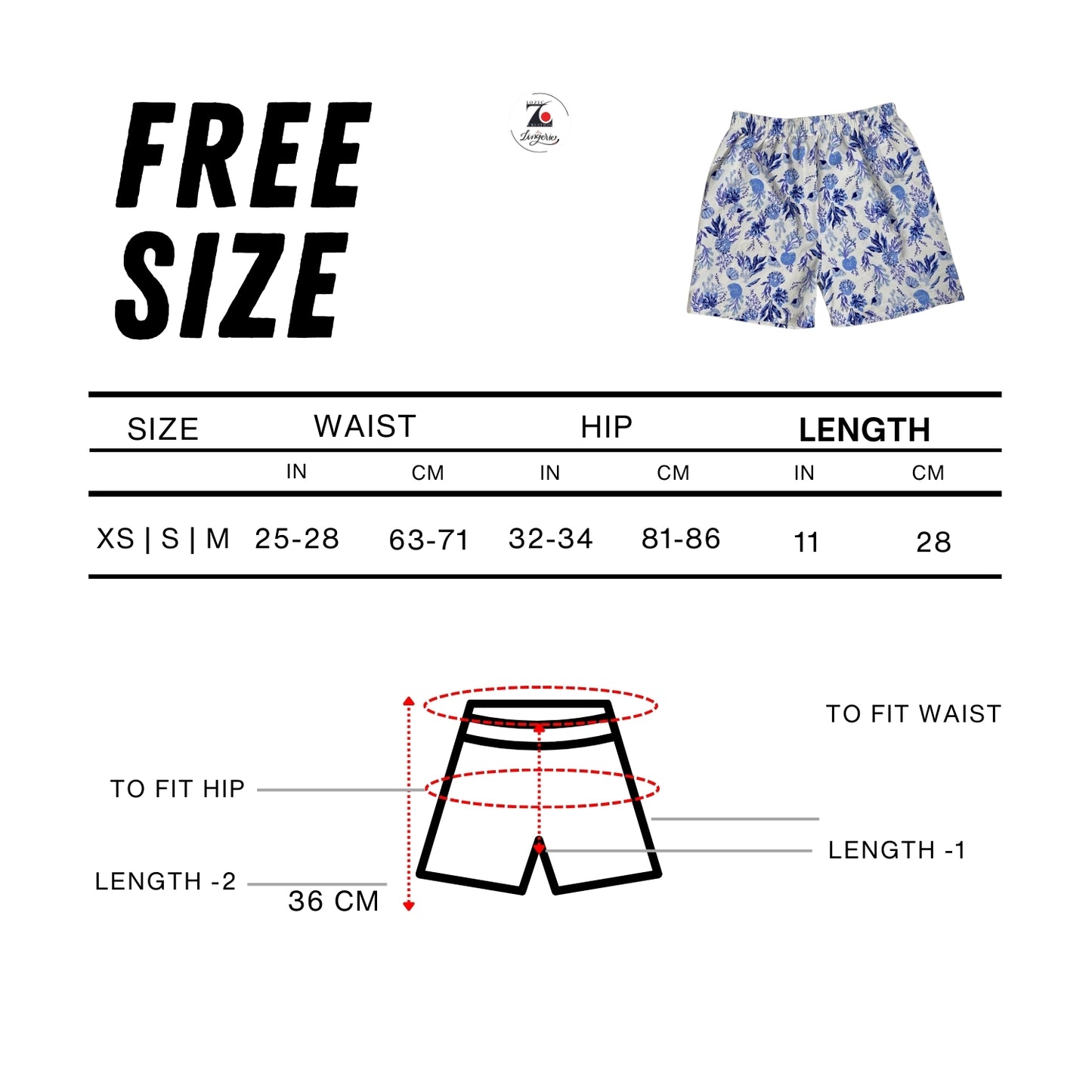 Women's Cotton Boxer Shorts with Blue Floral Print – Soft, Breathable & Stylish Loungewear | LOZEC CREATION